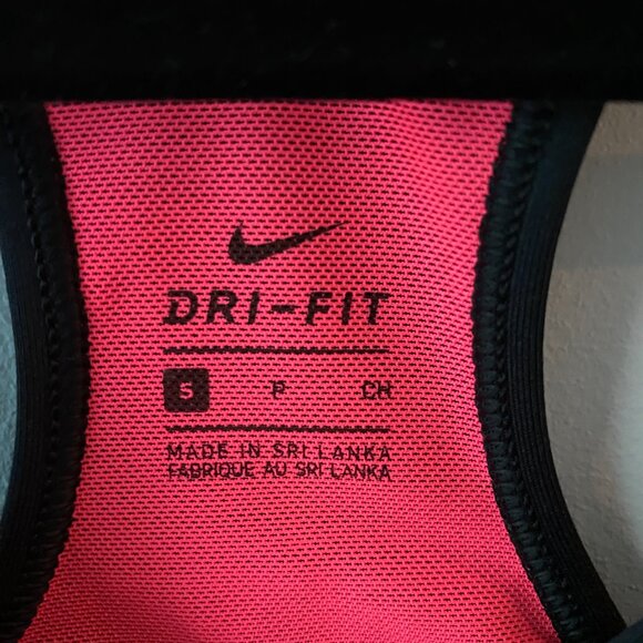 NIKE Pro Sports Bra Black with Neon Pink Size S - Picture 3 of 3